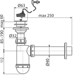 Сифон для умывальника AlcaPlast A42R