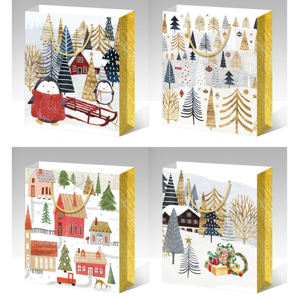 GAEM Пакет подарочный (бумага 210г/м2, блок микс 12шт), L18 W9 H24 см, 4в.