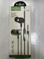 Наушники M87 String wired earphones with with microphone - gloomy black