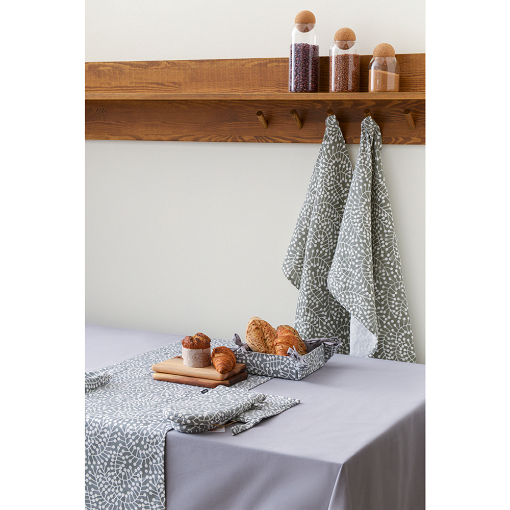 Дорожка на стол серого цвета с принтом Спелая Смородина из коллекции scandinavian touch, 45х150 см