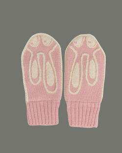 Розовые варежки «Зайчики»