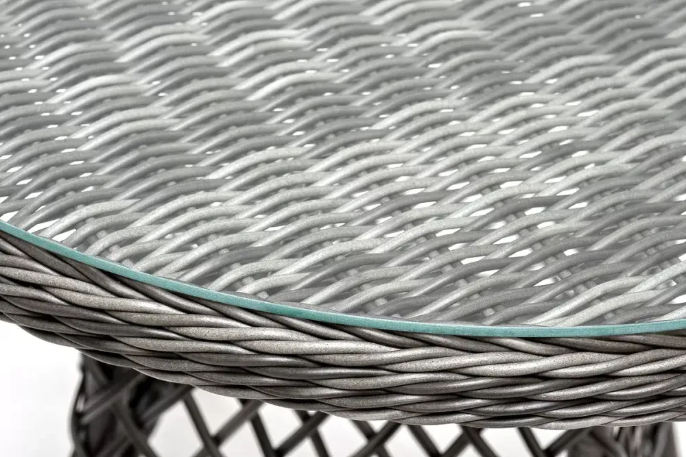 "Эспрессо" плетеный круглый стол, диаметр 80 см, цвет графит