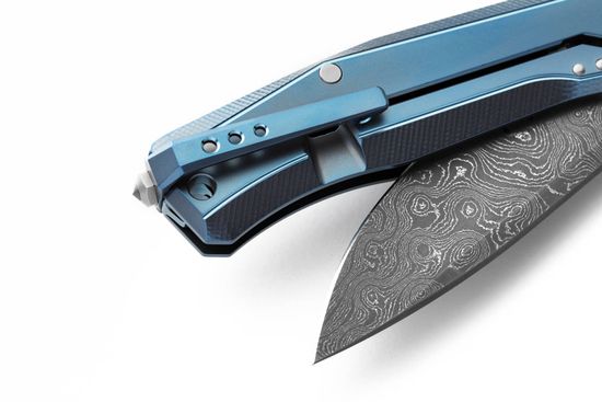 Складной нож Lion Steel "Myto" L/MT01D BL c клинком из стали Stainless Damascus (Chad Nichols, USA) рукоять титан