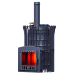 Печь для бани Авангард ЗК 40 (П2) Ураган в сетке Тюльпан