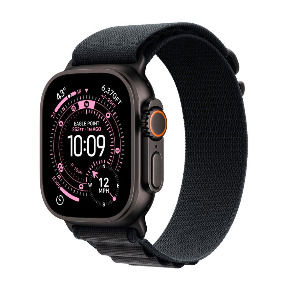 Apple Watch Ultra 3 GPS + Cellular 49mm Black Titanium Case with Black Alpine Loop - Small,Model A3281