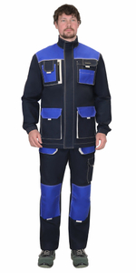 Костюм "ДВИН" куртка, брюки синий с васильковым и молочной отд. пл. 275 г/кв.м