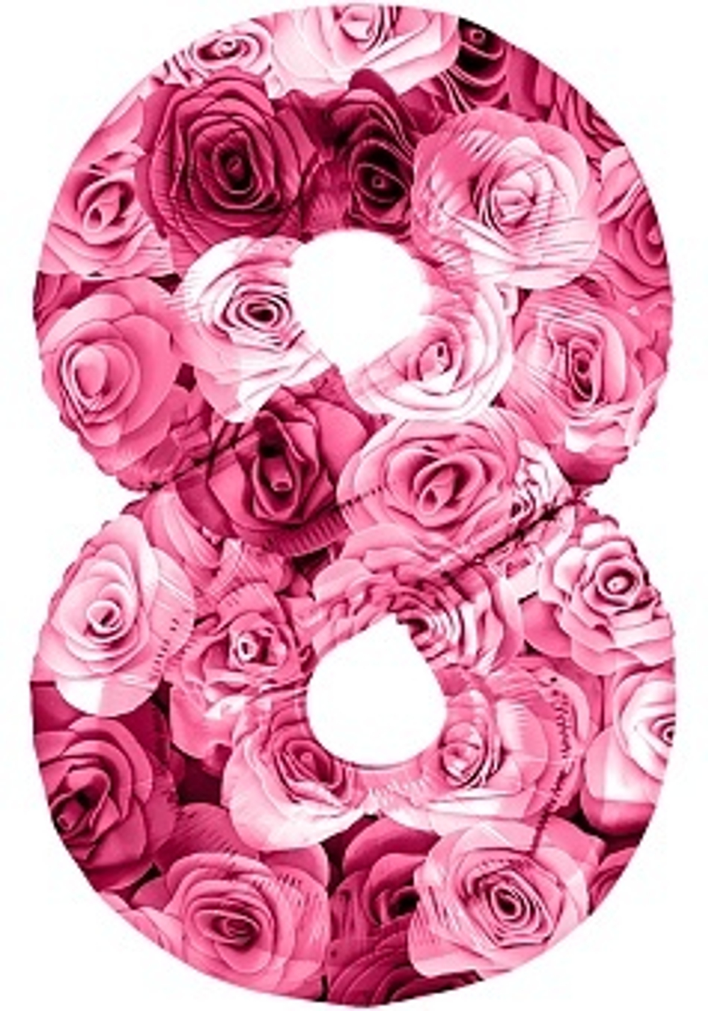 К Цифра 8 Симфония роз Фуше 34''/86 см.