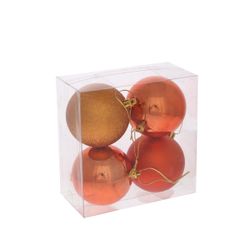 GAEM Набор из 4шт Украшение новогоднее Шар "Медовый квартет", D 7 см, L14 W7 H14 см