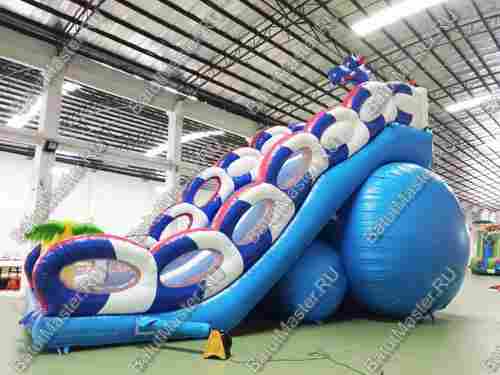 Коммерческий надувной батут-горка "Дракон" 11*6*8,5 м