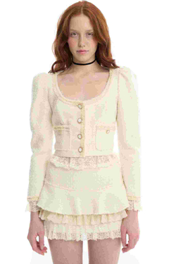 Юбка-мини из твида с оборками