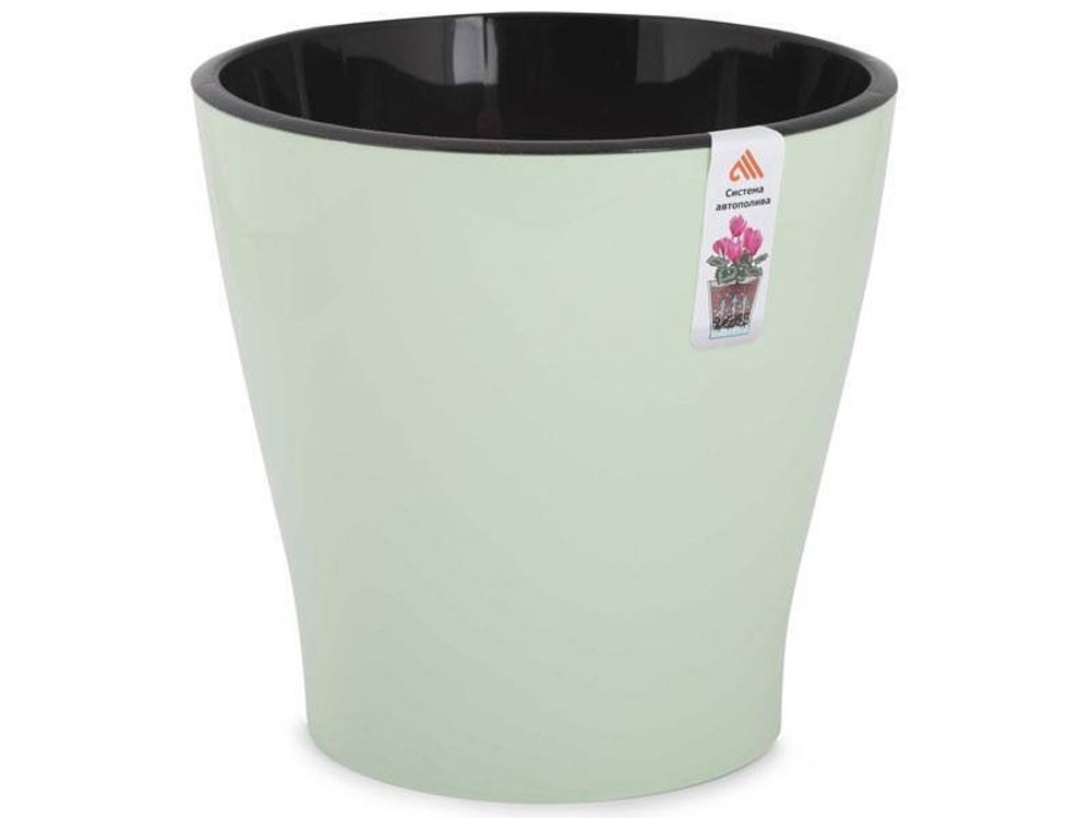 Горшок цветочный Лея 5л двойной с автополивом, светло-зеленый