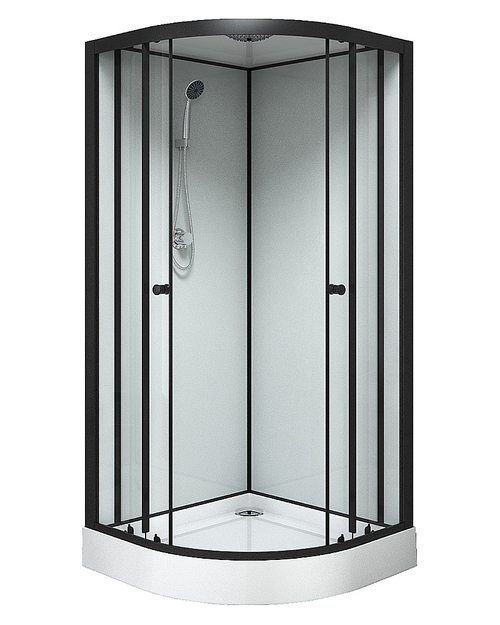 Душевая кабина Loranto NEO CS-22109 90х90 прозрачное стекло/профиль черный матовый