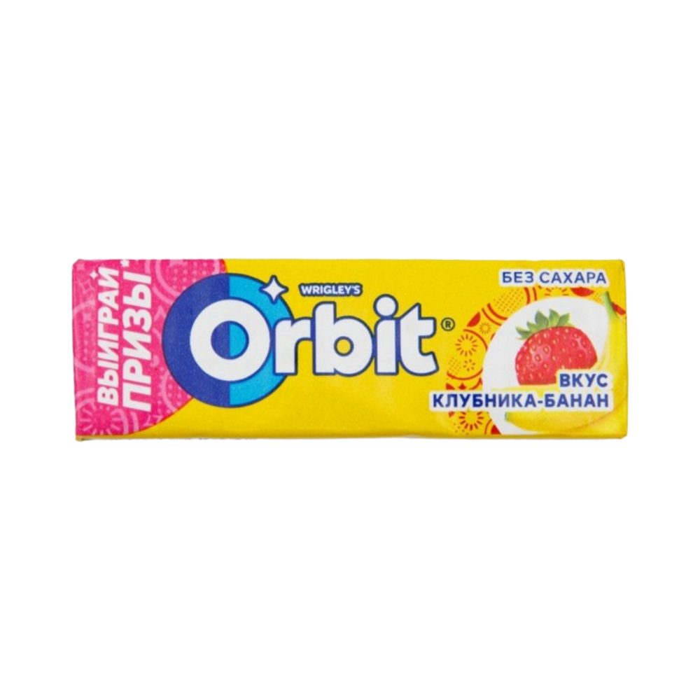 Жевательная резинка "Орбит" клубника банан 13,6г