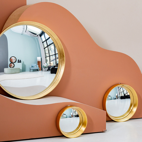 Зеркало настенное Объект мечты Зазеркалье Хогард Голд версия M fish-eye OM-21092111