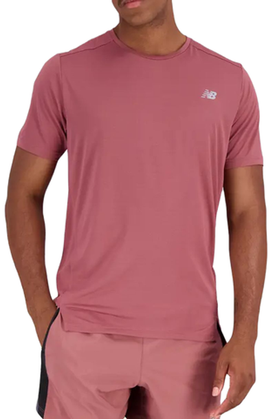 Футболка мужская теннисная New Balance Accelerate Short Sleeve - washed burgundy