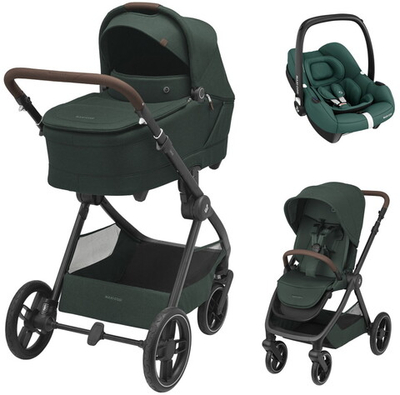Коляска детская Maxi-Cosi Oxford Plus 3 в 1 с автокреслом CabrioFix Essential green 1978403110 Twillic Green/Зеленый