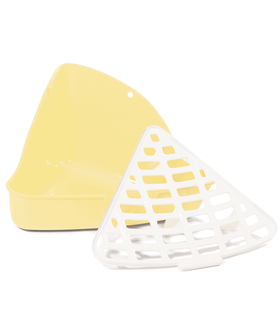 Туалет угловой для кроликов и хорьков "Амели" (сетка в комплекте), 270*270*160мм, HYGIENE, Triol