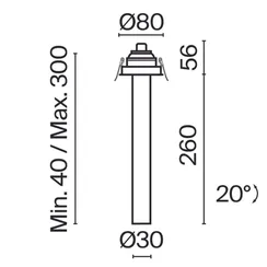 Встраиваемый светильник Фокус Т / Focus T 7 Вт 3000 К 36° Technical c140rs-l300-7w3k-b
