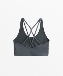 Oysho Спортивный бюстгальтер с бретелями на спине, масляно-синий