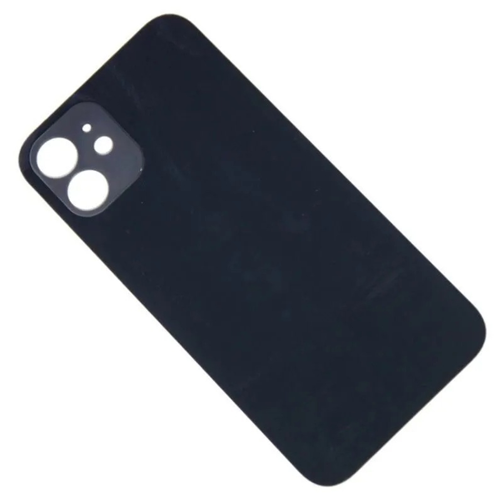 Задняя крышка для Apple iPhone 12 Черный (стекло, широкий вырез под камеру)