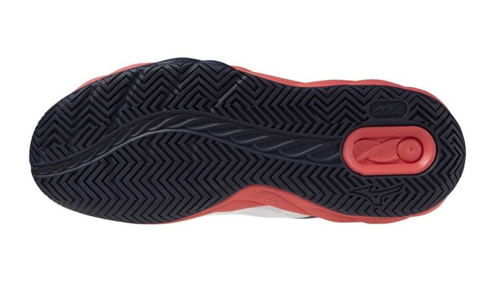 Мужские теннисные кроссовки Mizuno Wave Enforce Court AC - white/baritone blue/calypso core