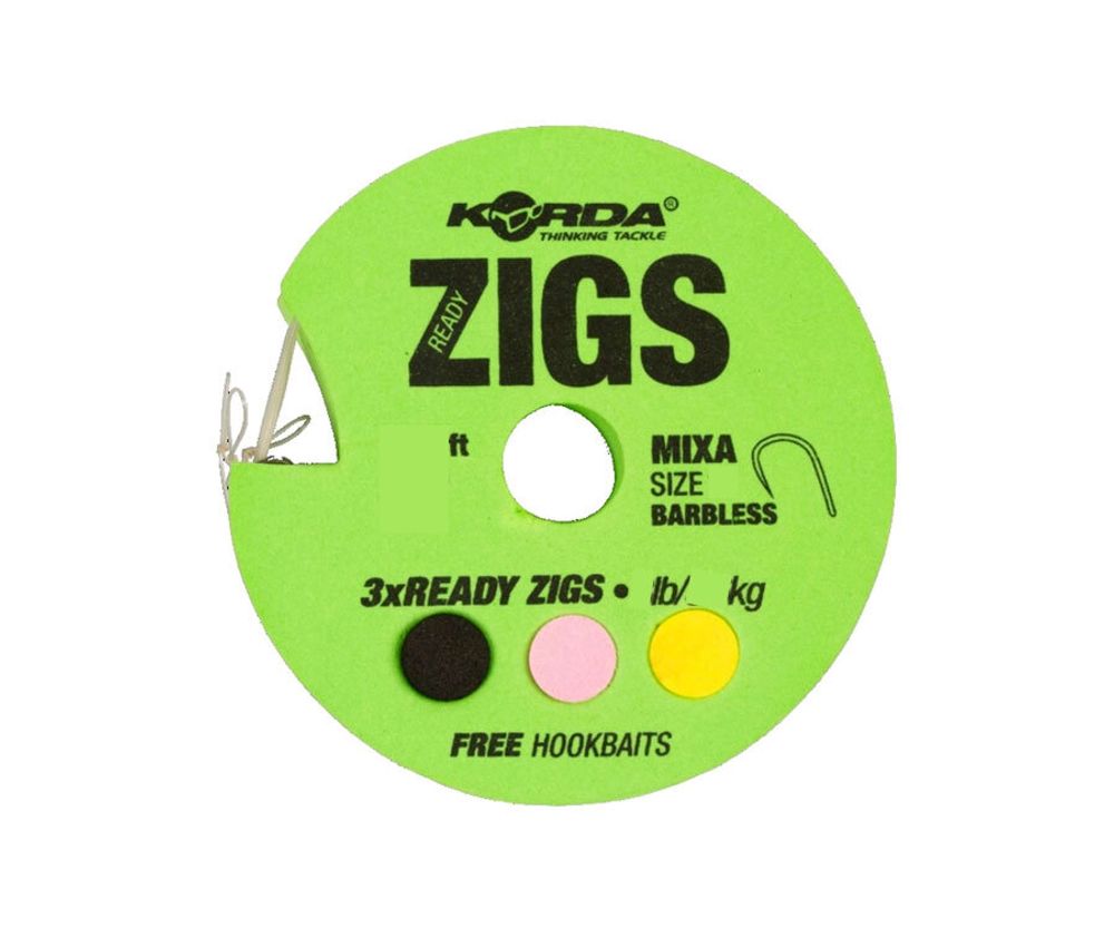 KORDA Поводок готовый Ready Zigs 12' 360см №10 3шт