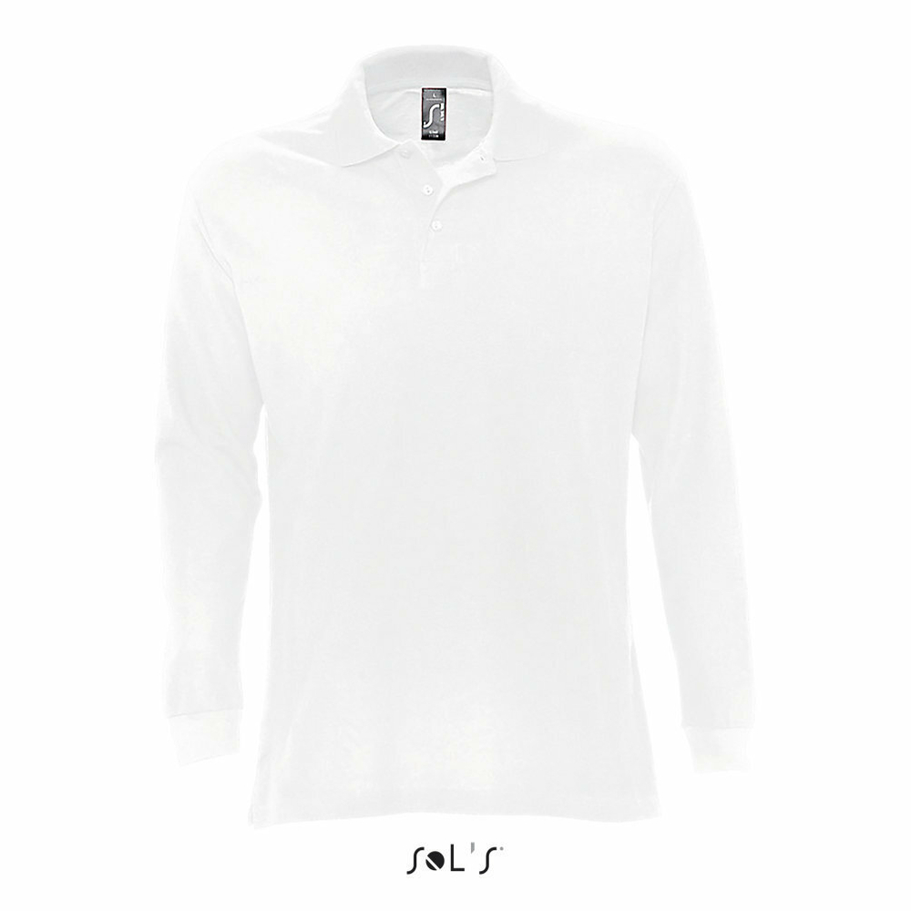 Рубашка поло мужская Sol's Star с длинным рукавом. Белый  L