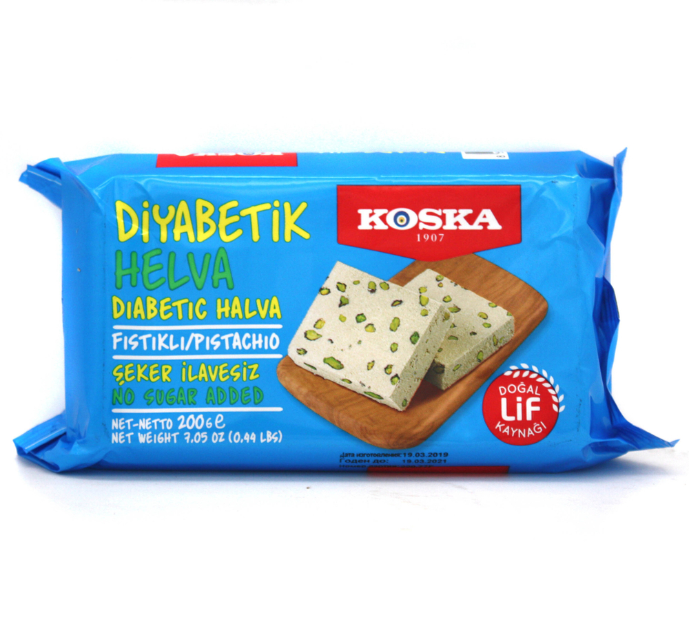 Кунжутная халва без сахара с фисташками (diyabetik helva), Koska, 200гр