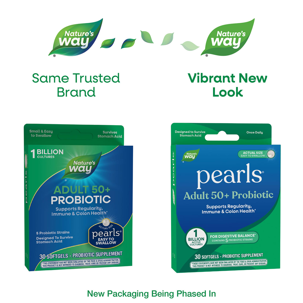 Nature's Way, Pearls®, пробиотик для взрослых старше 50 лет, 1 млрд КОЕ, 30 капсул