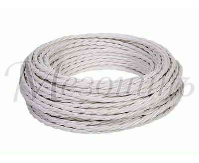 Провод монтажный витой ретро МезонинЪ GE70142-01 2х2,5 белый (комплект из 50м)