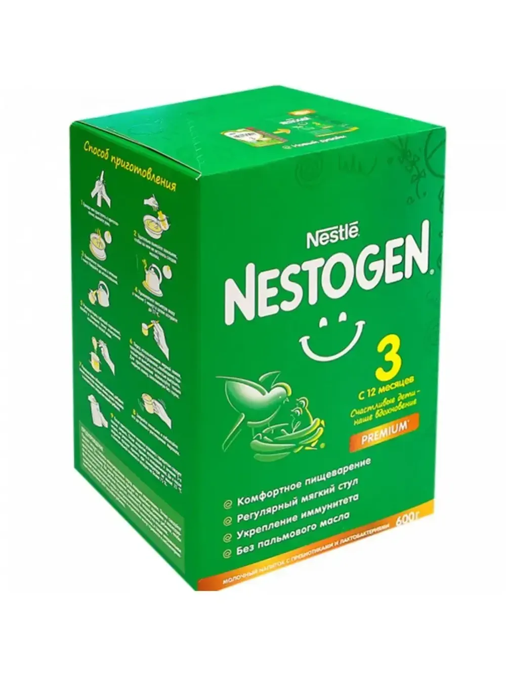 Молочко Nestogen 3 с пребиотиками и лактобактериями с 12 мес, 600г