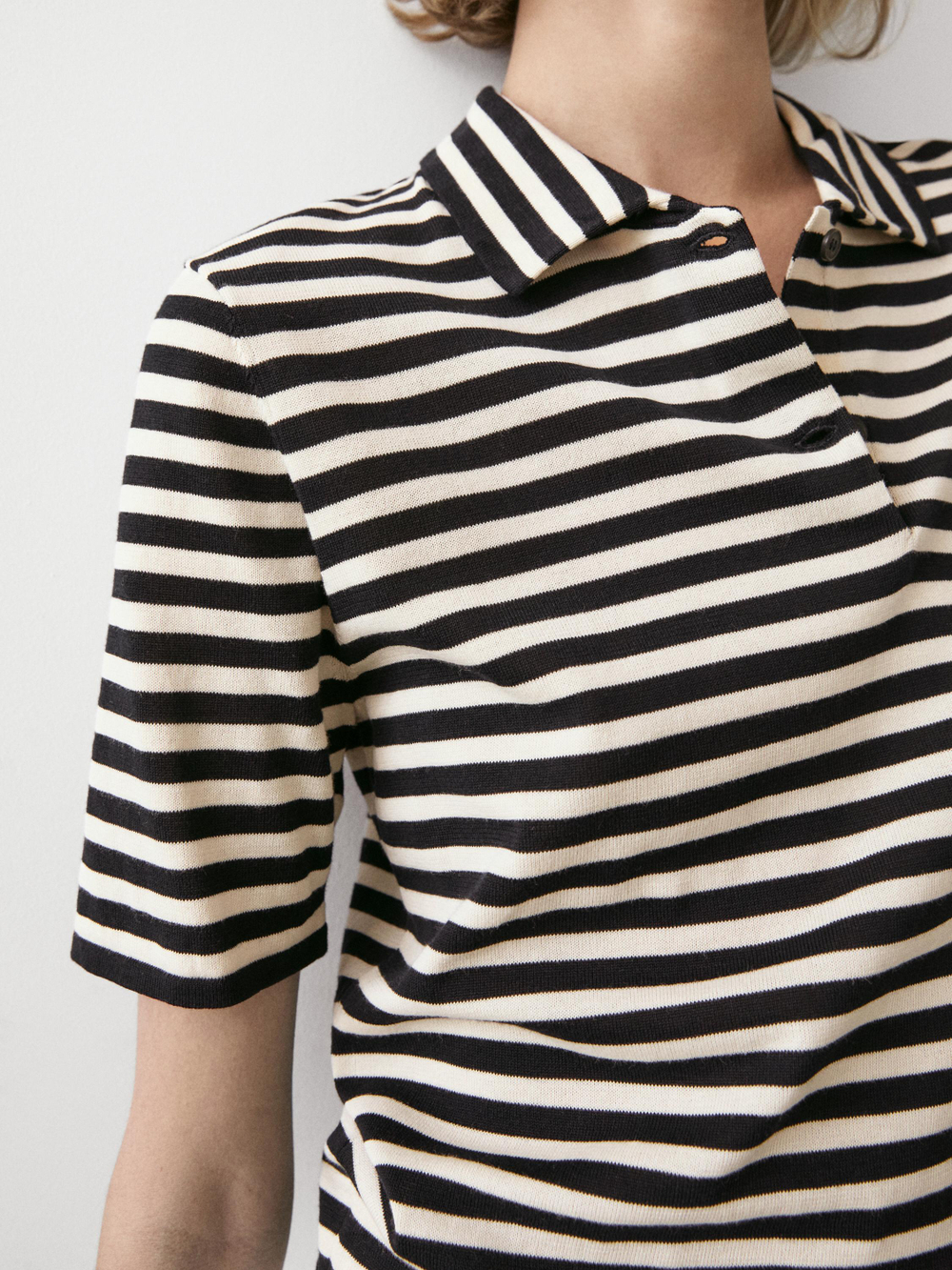 Massimo Dutti Трикотажное поло с карманом, темно-синий