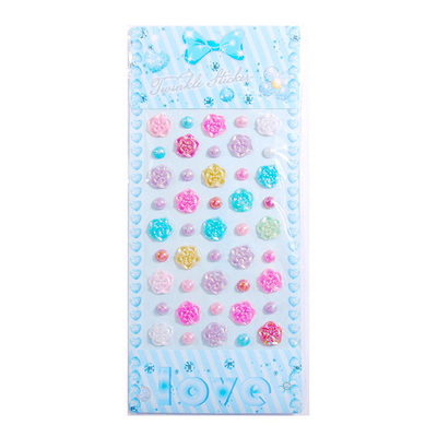 Стразы самоклеющиеся крупные Розы и бусины Микс 1,4см 23 шт