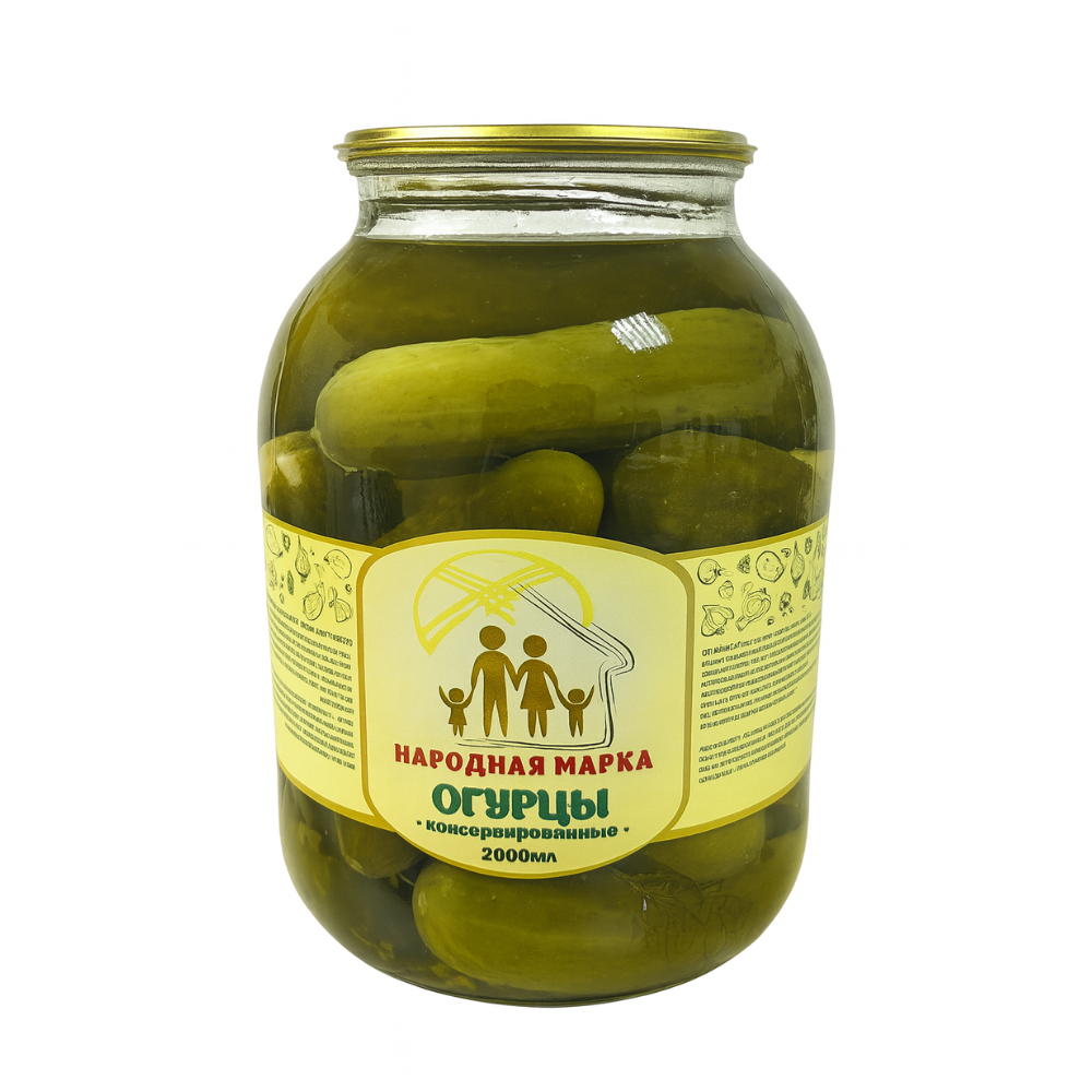 Огурцы консервированные Народная марка 2 л
