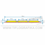 Накладка на ступень противоскользящая в алюминиевом профиле шириной 100 мм, тройная резиновая вставка шириной 29 мм, самоклеящаяся