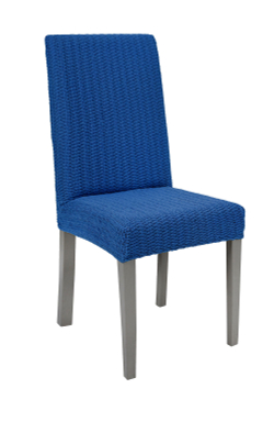 Чехол на стул без оборки Зигзаг, цвет Голубой