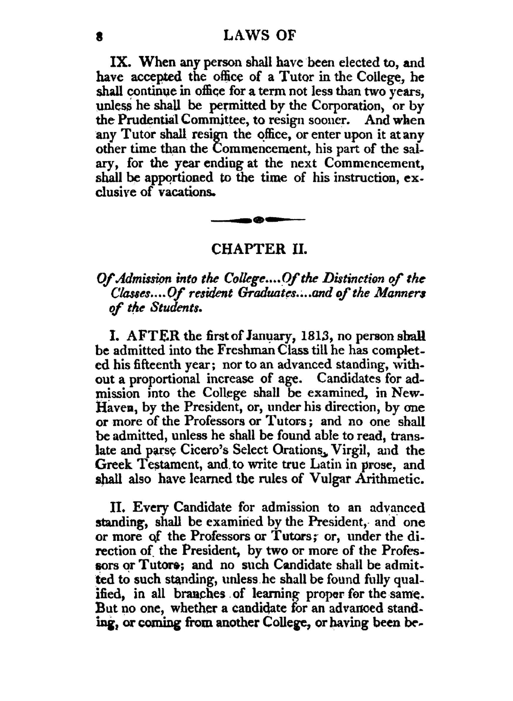 The laws of Yale college, in New-Haven | Yale University