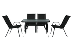 Набор мебели Garden Story Сан-Ремо (4 кресла кор.2+стол 120х70см, каркас черный, сиденья черные)