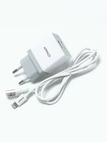 Зарядное устройство 220V APPACS (рус.) APEUT52i, кабель lightning (iPhone), 2USB, 2.4A