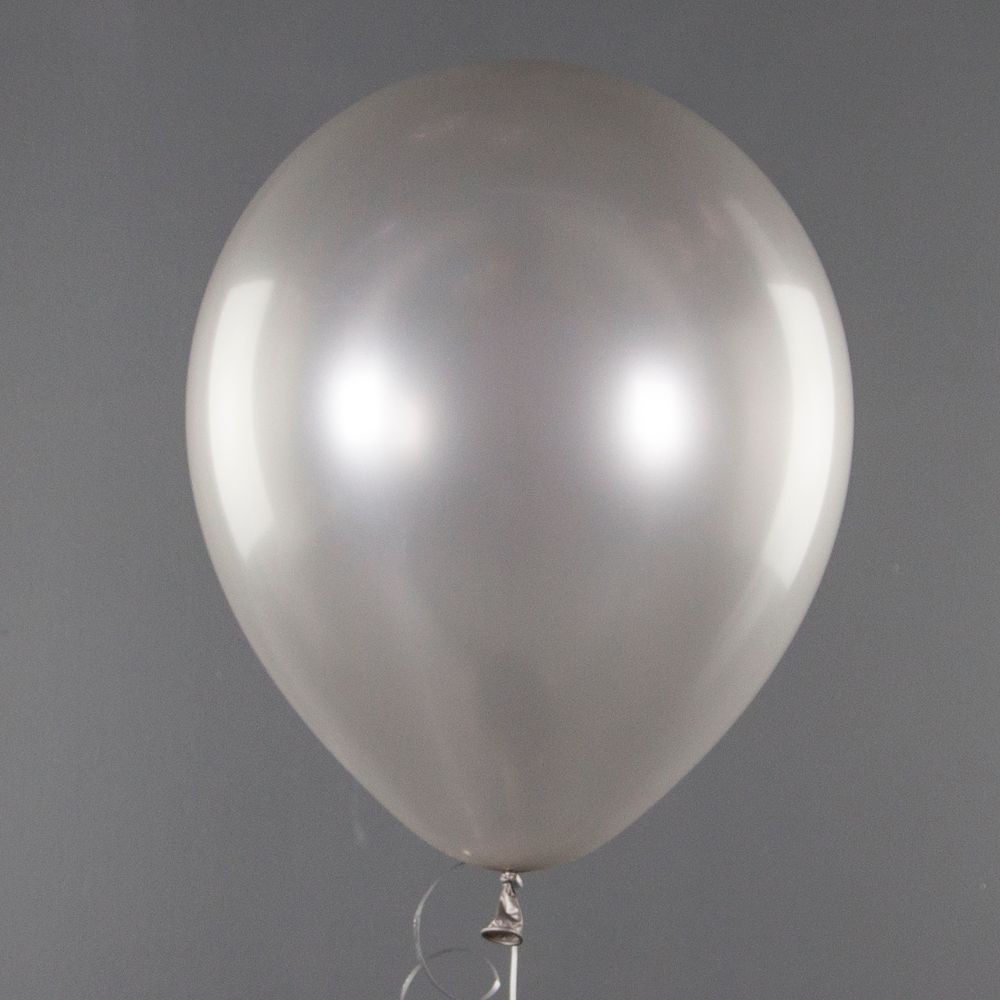 Шар (12''/30 см) Серебро, металлик, 100 шт.