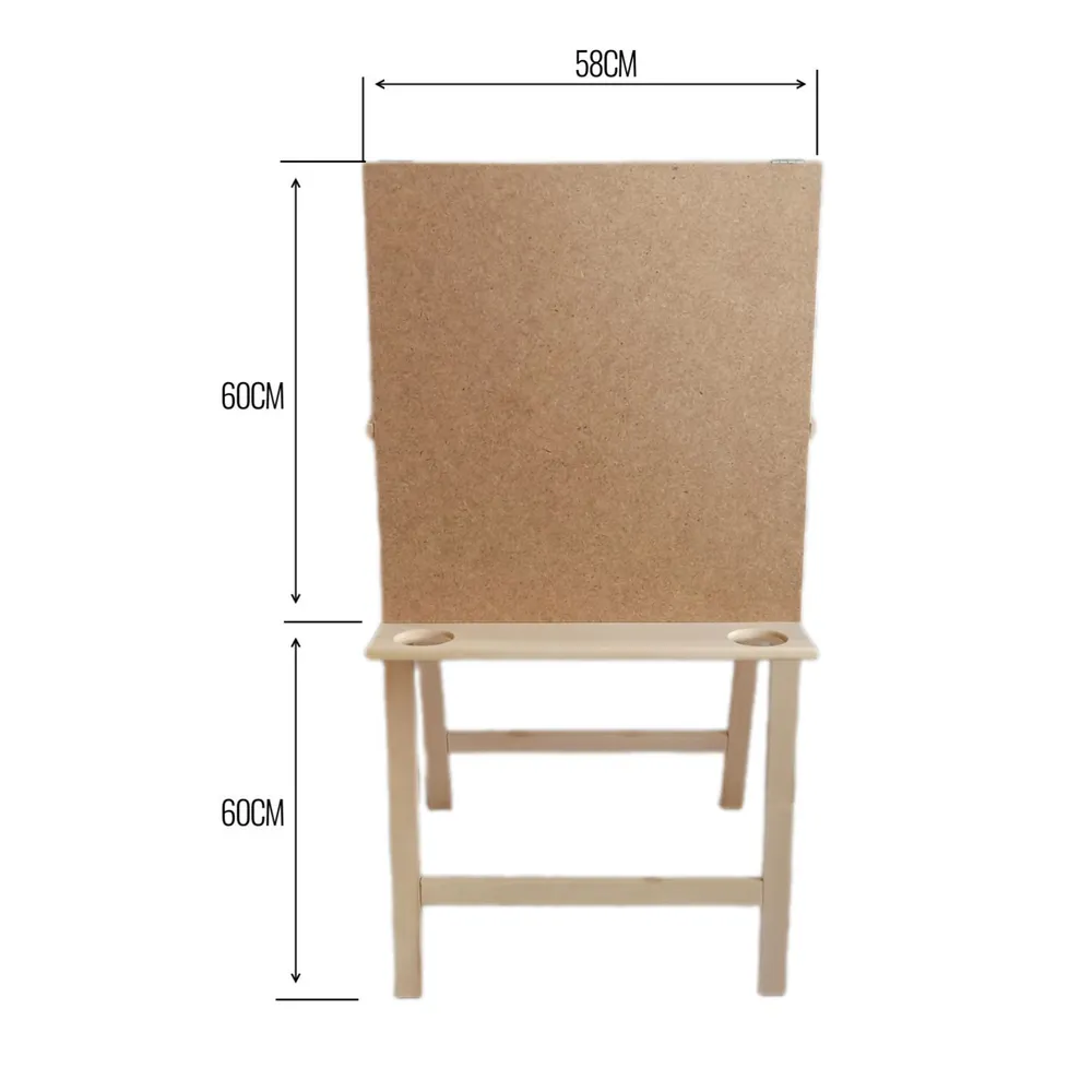 Мольберт односторонний напольный деревянный Хлопушка классическая, рабочая поверхность 600x580 мм