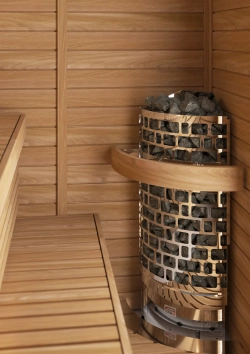 SAWO Электрическая печь Aries напольная угловая, 4,5 кВт, нерж. сталь, артикул ARI3-45NS-CNR-P, выносной пульт (пульт и блок мощности докупаются отдельно)