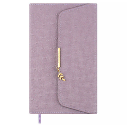 Ежедневник недатированный ESCALADA, А5, 160 л., арт. 70670/ 15 СТРАУС ФИОЛЕТОВЫЙ (кожзам: 126х211 мм, твёрдый переплёт, материал обложки: искусственная кожа "Страус"; способ крепления блока: ниткошвейный; декор: металлический шильд с декоративной мет