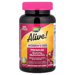 Nature's Way, Alive!®, жевательные мультивитамины премиального качества для женщин старше 50 лет, со вкусом вишни и винограда, 75 жевательных таблеток