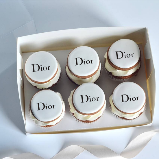 Капкейки с логотипом, упаковка на 6 шт, печать на прянике