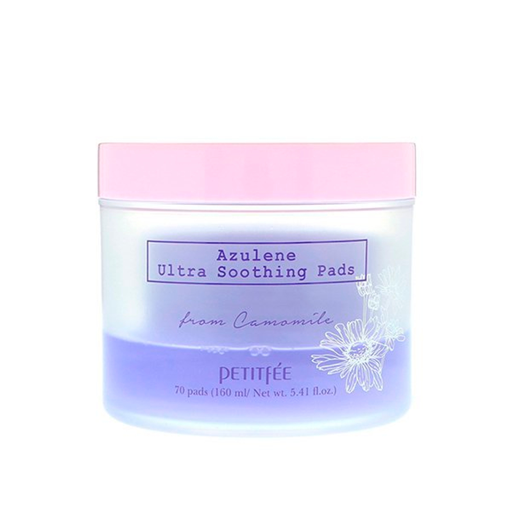 Petitfee azulene ultra soothing pads - Пэды для лица успокаивающие с азуленом