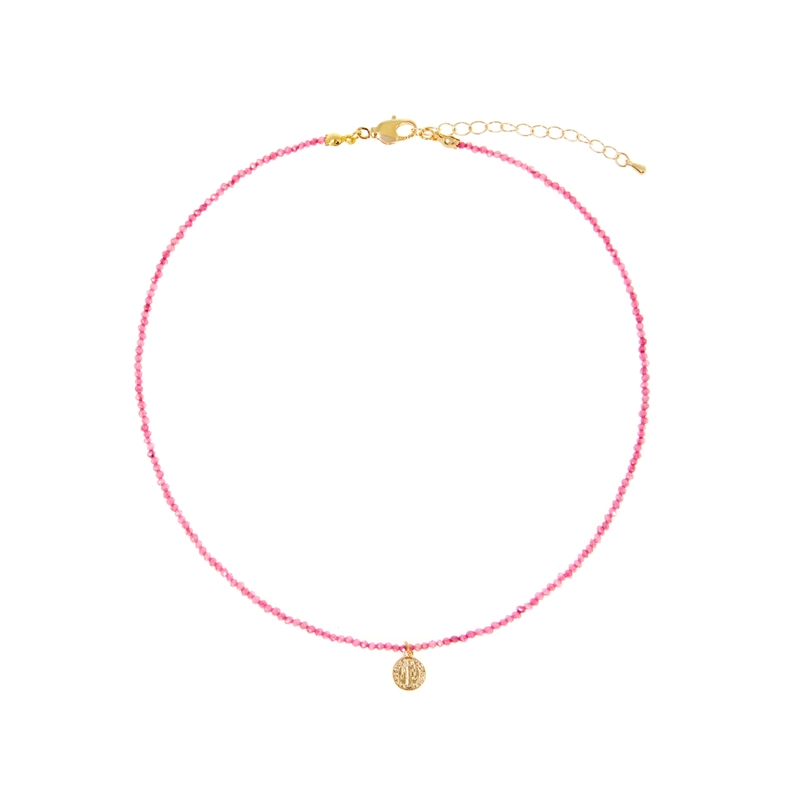 Колье Монетка – Розовое