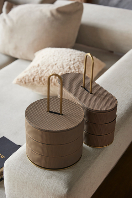 Шкатулка Трансформер круглая Коричневая