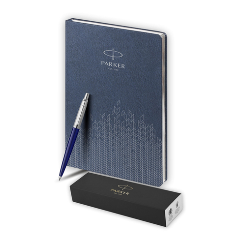 Подарочный набор: Шариковая ручка Parker Jotter + ежедневник, синий
