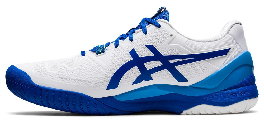 Мужские кроссовки теннисные Asics Gel-Resolution 8 - white/tuna blue
